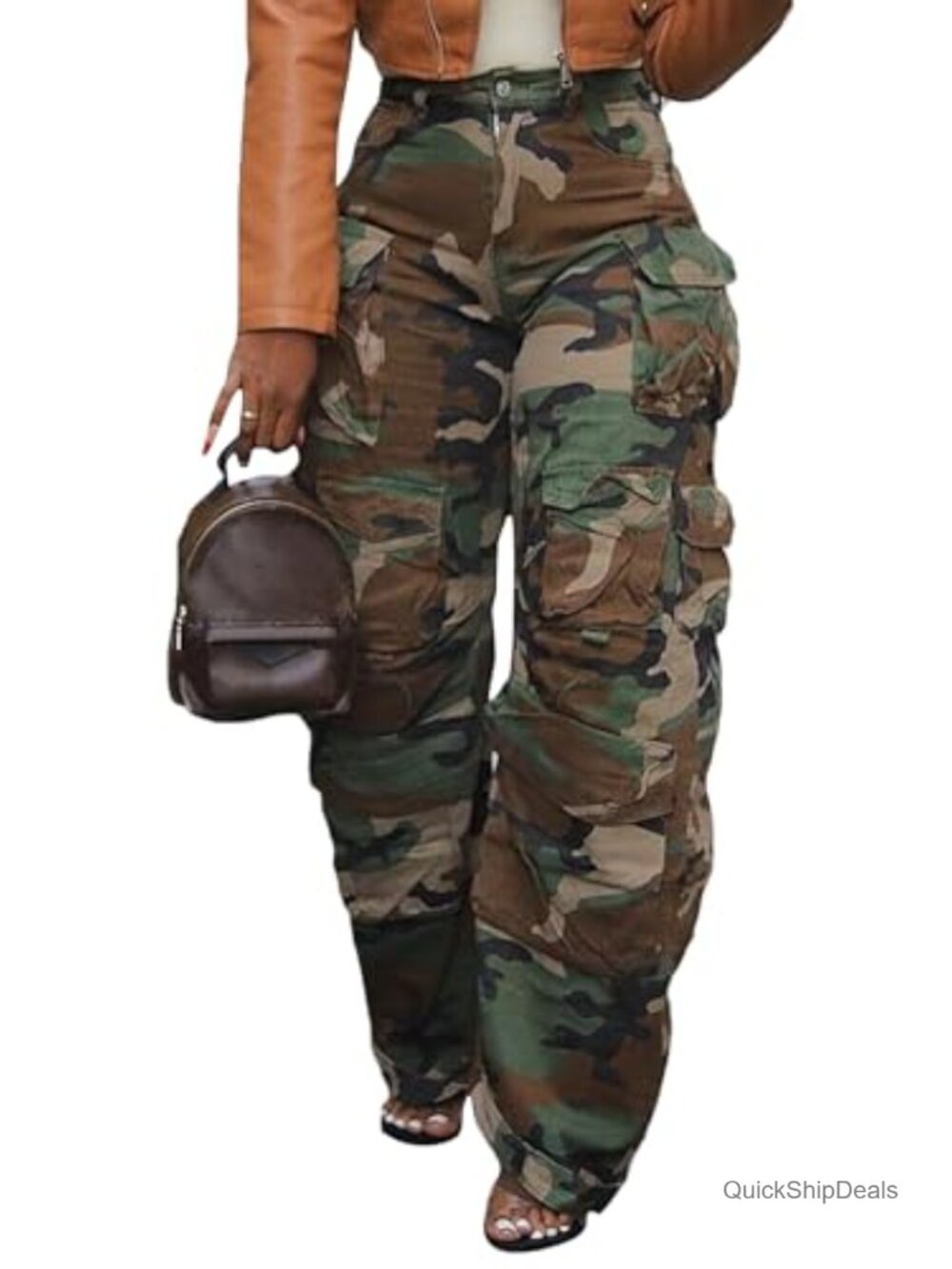 High Waisted Wide Leg Cargo Jeans for Women Baggy Y2K Denim Pants